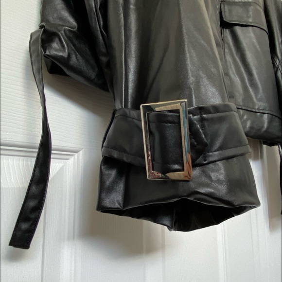 Black faux leather jacket from Pretty Little Thing - Picture 6 of 10